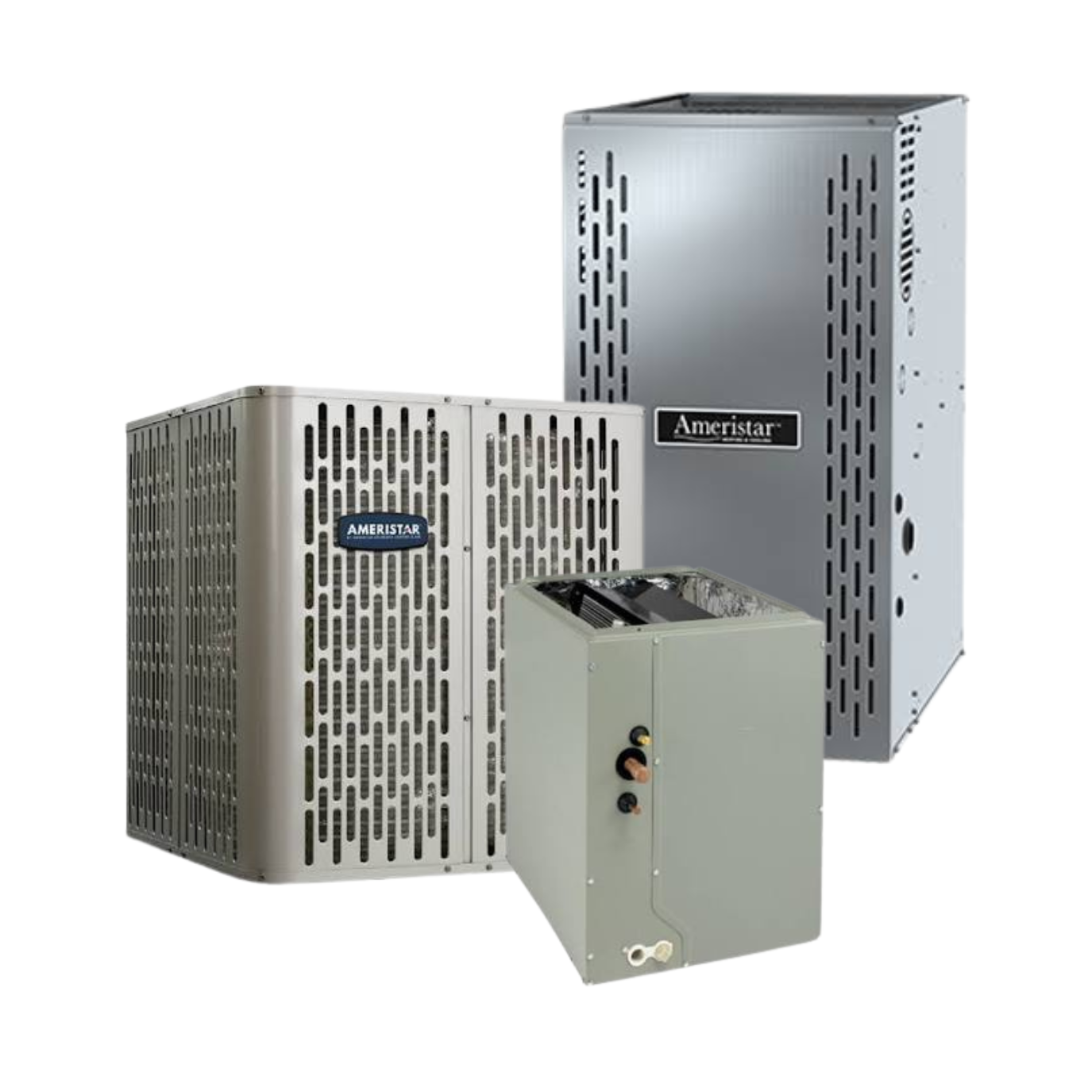 Ameristar A5AC4 - 1.5 Ton - 14.3 SEER2 AC with A801X - Single-Stage - 80% AFUE Furnace - Multi-Position Coil - Gas System - with install