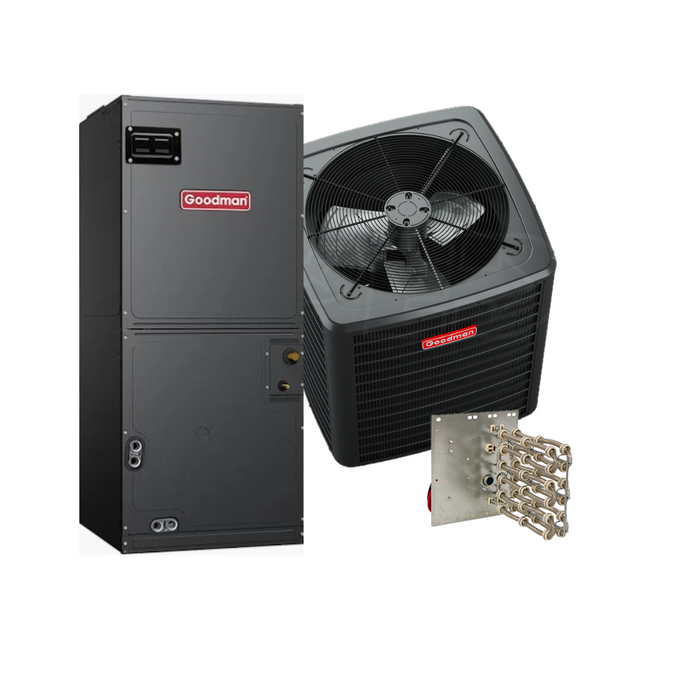 Goodman 2-Ton 17 SEER2 Heat Pump System Two-Stage Variable Speed Air Handler | Plano TX Local Selection