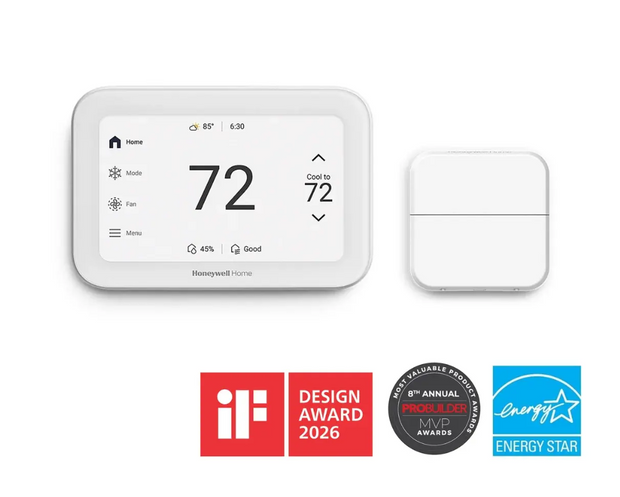 Honeywell ElitePRO™ S1200 4H/2C, 3H/3C Smart Programmable Thermostat with Room Sensor in WHITE